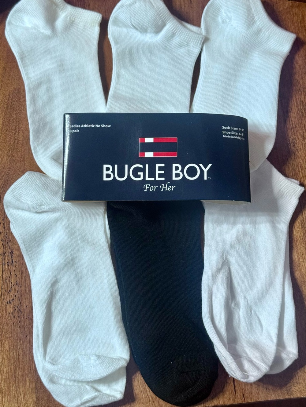 Bugle Boy For Her No-Show Socks - 6pr-(5 White & 1 Black), NWOT